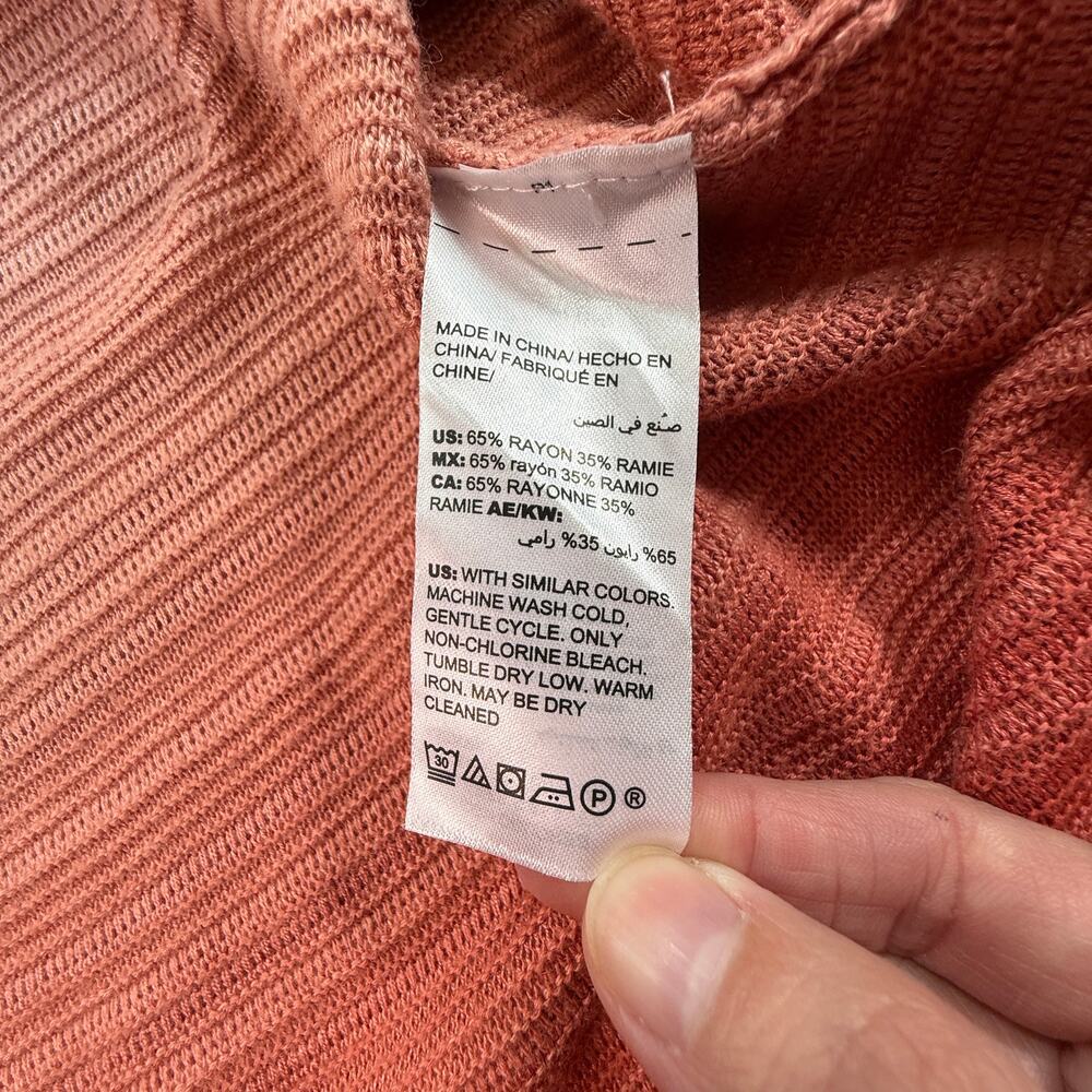 Chico’s Ombre Longline Cardigan Sweater Pink to Rust Open Front Size 1 - Picture 13 of 13